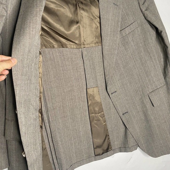 LaCrosse Sport Coat Blazer Suit Jacket Sz 44L Light Brown Stripe Made In USA - Picture 12 of 12